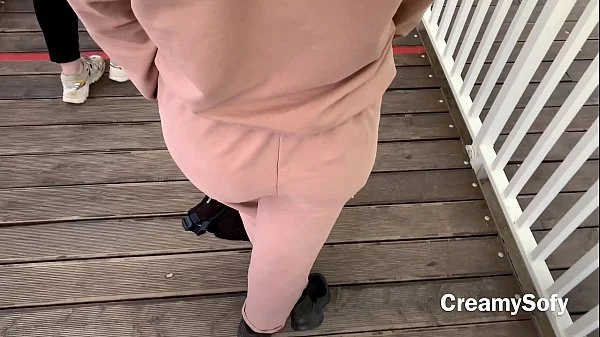 I barely had time to swallow hot cum! Risky public sex on ferris wheel - CreamySofy